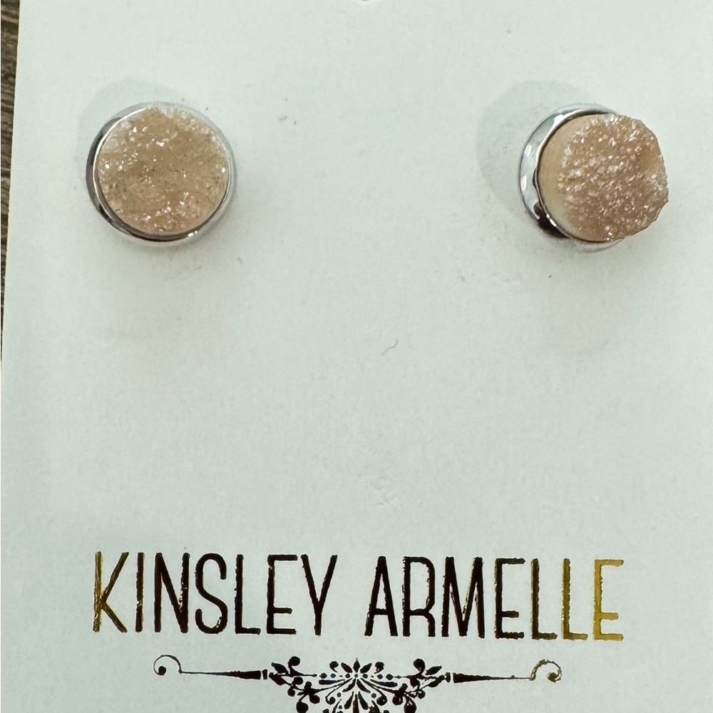 Kinsley Armelle Gold textured Stud Earrings